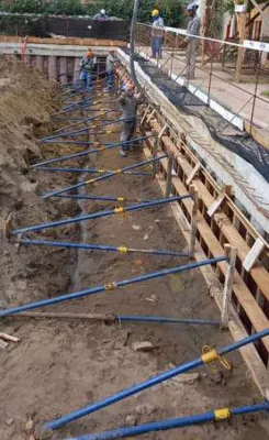 Cisterna em Concreto Armado e Contenção com Estacas Hélice Contínua